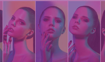 drei künstlerische Portraits einer Frau